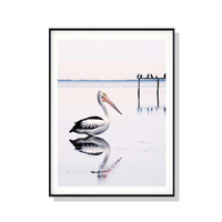 70cmx100cm Pelican Black Frame Canvas Wall Art