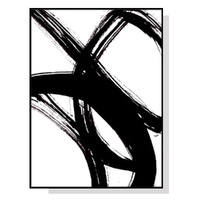 90cmx135cm  Minimalist Black Artwork Black Frame Canvas Wall Art 