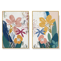 70cmx100cm Summer Smile 2 Sets Gold Frame Canvas Wall Art