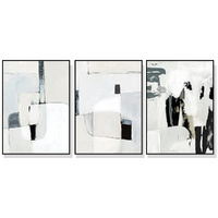 70cmx100cm Soft Spoken 3 Sets Black Frame Canvas Wall Art 