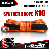 X-BULL Dyneema Synthetic Rope Winch Cable SK75 5.5MM x 13M Car Tow Recovery Strap