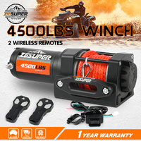 ZESUPER 12V Winch 3500LBS Electric Winch ATV Winch Synthetic Rope Trailer BOAT