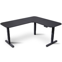 FORTIA Corner Standing Desk, 160x140cm, 72-118cm Sit to Stand Up Electric Height Adjustable, Black