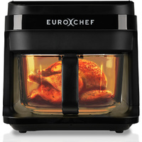 EUROCHEF 6.5L Air Fryer, Electric Digital Airfryer with Glass Container, Black