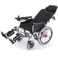 EQUIPMED Power Electric Wheelchair, XL Wide Bariatric Chair Seat, Long Range, Airline Approved, Recline Adjustment, Lithium Battery, 22" Wheels, Headr