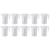 10x 2L Measuring Jug Heavy Duty Clear Plastic Propylene Food Grade BPA 5 Pro-Jug