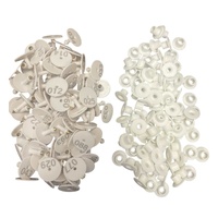 1-100 Cattle Number Ear Tag Set - Round White Pig Sheep Goat Livestock Label