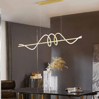 BAMDECOR A202 Modern LED Linear Pendant Lights with Dimmable LED  (160cm/180cm-Gold) 1.8 Meters