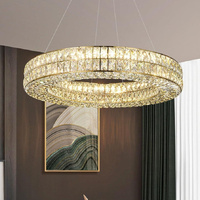 BAMDECOR C3332/1  Round Luxury Crystal Chandelier Modern LED Crystal Chandelier LED Ring Pendant Light Stainless Steel Ceiling Lamp Hanging Lights,for