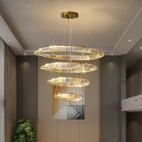 BAMDECOR C3342/4 Modern Crystal Chandeliers Lighting Fixtures Contemporary Wave Chandelier Lighting Fixtures Crystal Pendant Ceiling Lights for Living