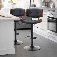 SERENITà European Wooden Black Modern Bar Stools Swivel Bar Stool Chair Counter Height Bar(Black)stool with 360 Degree Swivel Seat