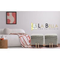 2X Storage Ottoman Foot Stool Cube Tuffet Seat 45cm PU Leather GREY