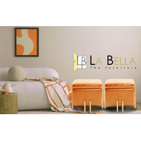 2X Storage Ottoman Foot Stool Cube Tuffet Seat 45cm PU Leather LIGHT BROWN