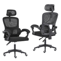 Ergonomic Reclining Office Chair - Lumbar Support, Adjustable Headrest VELTRA - BLACK
