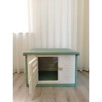 Medium Plastic Pet Dog Puppy Cat House Kennel Green