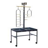 Large Bird Parrot Playpen Gym Toy Stand On Wheels