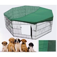 24' Dog Rabbit Playpen Exercise Puppy Enclosure Fence With Cover