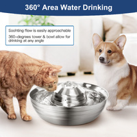 2L Automatic Electric Pet Water Fountain Dog Cat Stainless Steel Feeder Bowl Dispenser