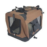 YES4PETS Large Portable Foldable Pet Dog Cat Puppy Travel Cage Soft Crate-Brown