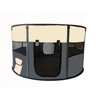 Large Round Portable Soft Playpen Dog Cat Rabbit Puppy Playpen-Grey