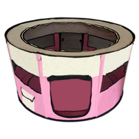 Large Round Portable Soft Playpen Dog Cat Rabbit Puppy Playpen-Pink