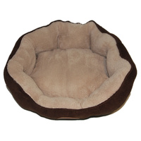 YES4PETS Washable Brown Fleece Dog Cat Bed-Medium