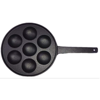 7 Holes Mini Cast Iron Cake Pan Mini Dutch Pancake Cake Pan with Handle