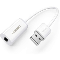 UGREEN USB A Male to 3.5 mm Aux Cable (White)