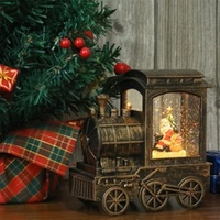 BDI Lamp-SDD08-Train Large Christmas Music Snow Globe Lantern Train LED Lights