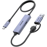 BENFEI 408GY USB-C to USB-C+A + PD (100W) Video/Audio Capture Card Supporting Full HD 1080P 60FPS for Streaming, Recording, Gaming