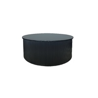 Ripple Black Coffee Table - Black Marble