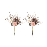 Artificial Chrysanthemums Natural Bouquet 35cm - Set of 2 Bunch