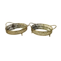 Tessa Round Tray - Set of 2 - Gold