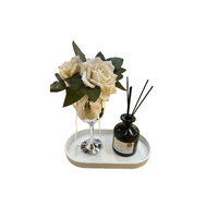 Flower Decor Tray & Fragrance Diffuser Sets -Silver