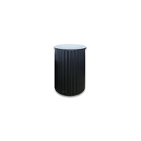 Ripple White Side Table - Black Marble