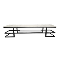 Alexa Black TV Unit - Black Glass