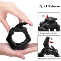 2Pcs 2in / 50mm Olympic Dumbbell Clamps Barbell Clamps Collars Clips Bar Plates Collar Clips Black