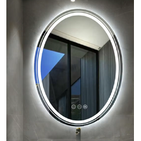 Interior Ave - LED Oval Frameless Salon / Bathroom Wall Mirror - 50 x 70cm