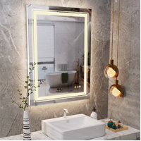 Interior Ave - LED Rectangle Frameless Salon / Bathroom Wall Mirror - 70 x 50cm