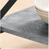 Carlly 2 Tiers Kitchen Rolling Bar Cart In Concrete Grey