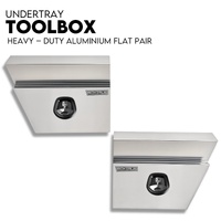 600mm Pair of Under Tray Undertray Tool Box Aluminium Alloy Underbody Toolbox