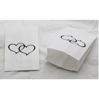 50 Pack Wedding Cake Bags Greaseproof Wax Paper Slice Take Home Favour Large Heart