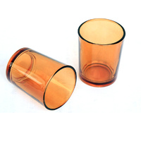 40 Pack Orange Glass Votive Tealight Candle Holders House Party Centerpiece Xmas Wedding Decor Glass Candlestick Party Decorations Bridal Baby Shower 