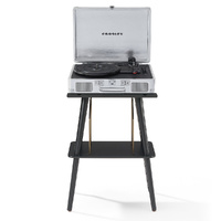 Crosley Cruiser Bluetooth Portable Turntable - Silver + Crosley Entertainment Stand Bundle
