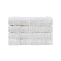 Bath Towel Set - 4 Piece Cotton Washcloths - White