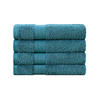Bath Towel 4 Piece Cotton Hand Towels Set - Blue
