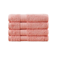 Bath Towel 4 Piece Cotton Hand Towels Set - Coral
