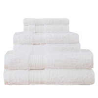 Luxury 6 Piece Soft and Absorbent Cotton Bath Towel Set - White