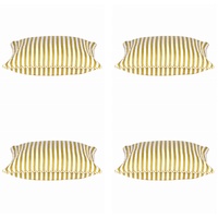 Pack of 4 Dandi Mustard Yellow & White Striped Square Cushion Covers 40x40cm