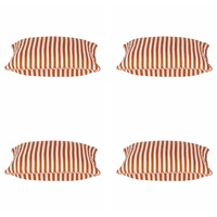 Pack of 4 Dandi Orange & White Striped Nautical Cushion Covers 40x40cm
